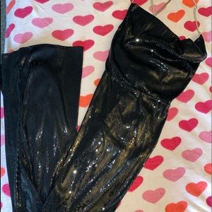 Black sequin dress with slit